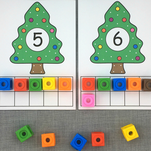 holiday tree ten frames for preschool and kindergarten