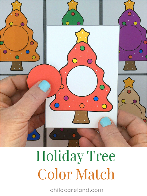 tree color match for preschool and kindergarten