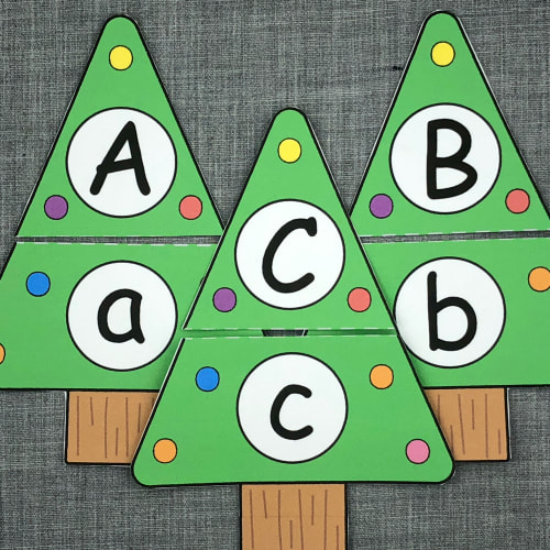 holiday tree alphabet puzzles for preschool and kindergarten