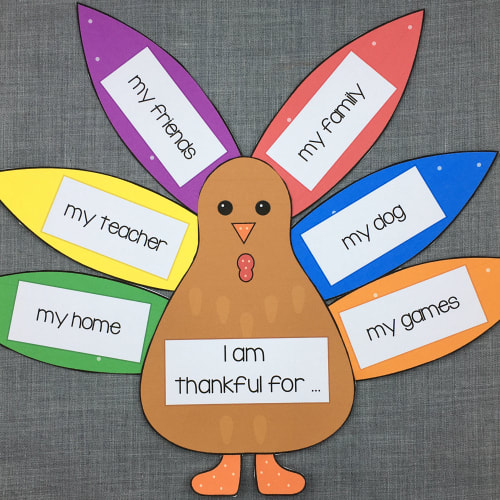 editable thankful turkey for preschool and kindergarten