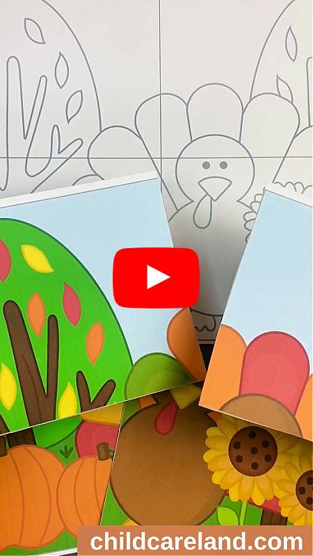 turkey puzzles for preschool and kindergarten