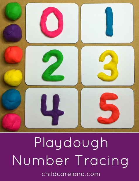Playdough Number Tracing Cards for Preschool and Kindergarten Fine Motor Development