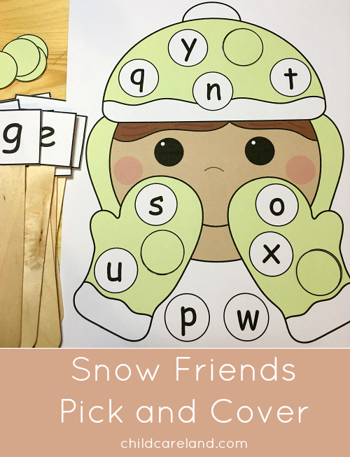 snow friends alphabet center for preschool and kindergarten