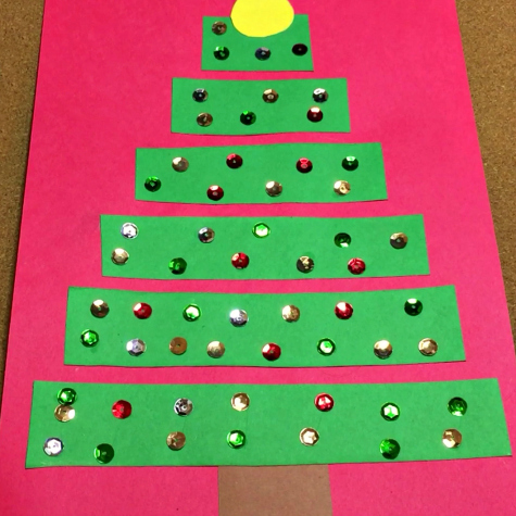 Cut and Glue Holiday Tree Art Project For Preschool and Kindergarten