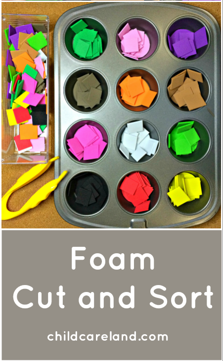 Foam Cut and Sort Preschool Activity