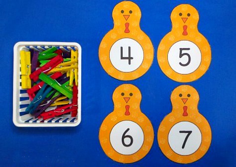 Turkey Clothespin Counting Math and Fine Motor Activity For Preschool and Kindergarten