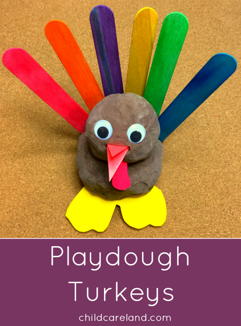 Playdough Turkeys Fine Motor Activity For Preschool and Kindergarten