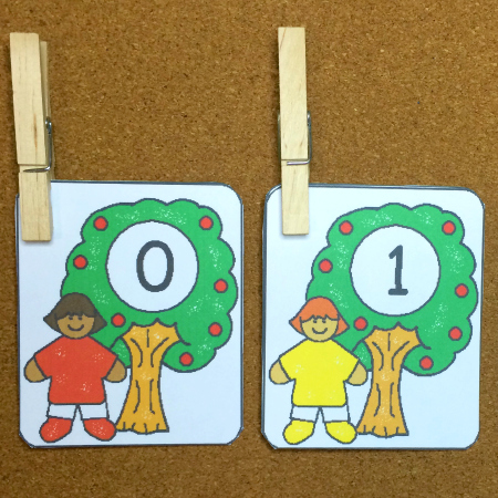 Apple Tree Number Match and Clip Preschool and Kindergarten Math Activity