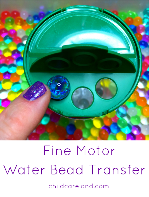 Fine Motor Water Bead Transfer Activity For Preschool and Kindergarten