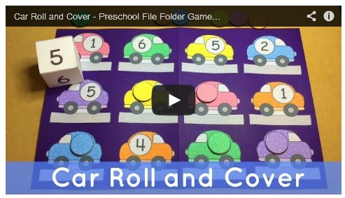 Car Roll and Cover File Folder Game