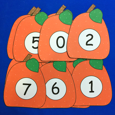 pumpkin number match and clip for preschool kindergarten