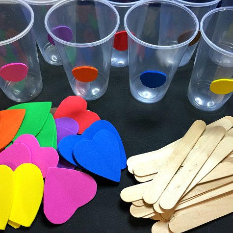 Heart Color Sorting Cups For Preschool and Kindergarten Color Recognition and Fine Motor Develpment