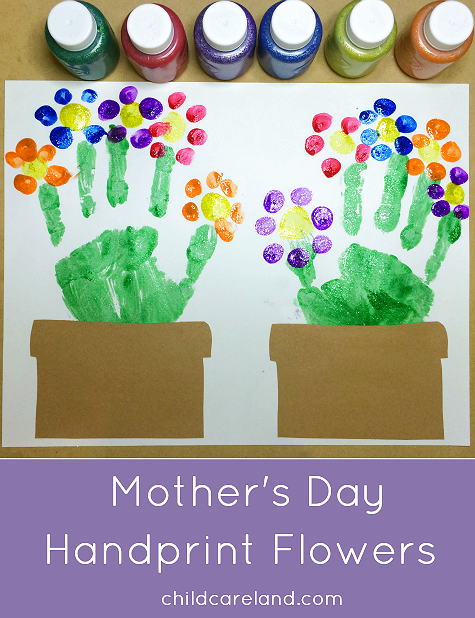 Mother's Day Handprint Flowers Craft Project For Preschool and Kindergarten