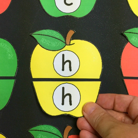 Apple alphabet puzzles for preschool and kindergarten