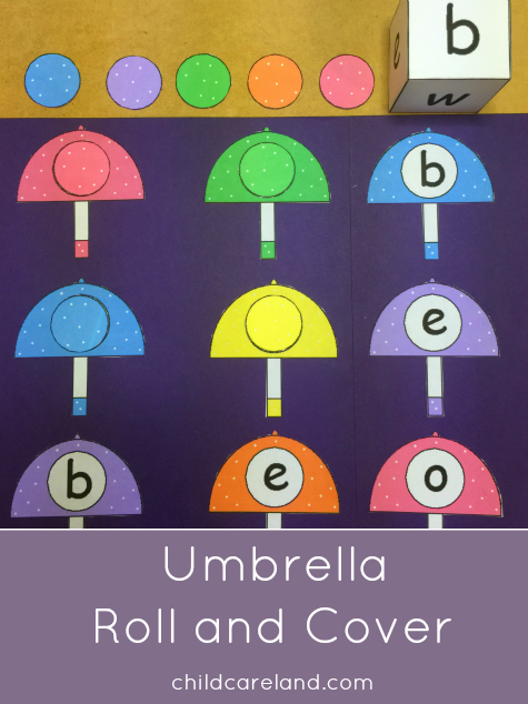 Umbrella Roll and Cover File Folder Game For Preschool and Kindergarten