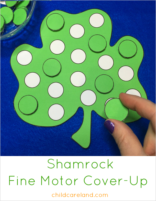 shamrock fine motor cover-up for preschool and kindergarten