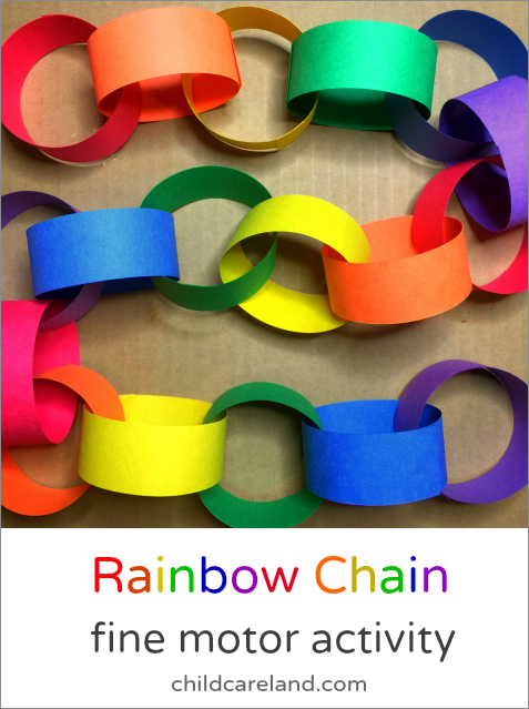 Rainbow Chain Fine Motor Activity For Preschool and Kindergarten