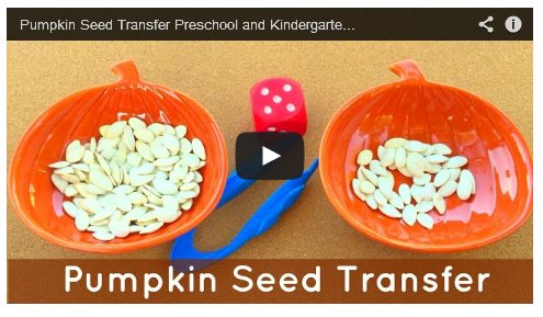 Pumpkin Seed Transfer Preschool and Kindergarten Math and Fine Motor Activity