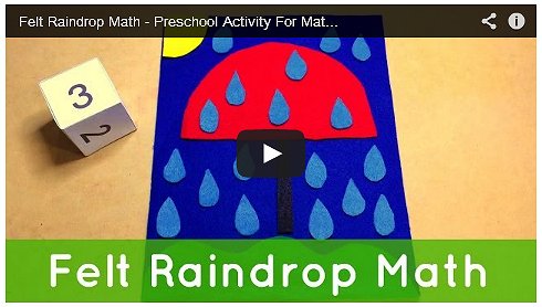 Felt Raindrop Math Preschool Activity