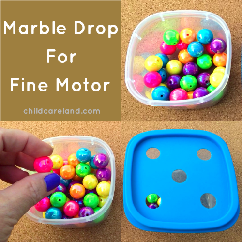 Marble Drop Preschool Fine Motor Activity