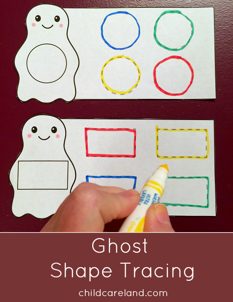 ghost shape tracing for preschool and kindergarten