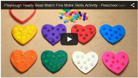Playdough Hearts Bead Match Fine Motor Activity