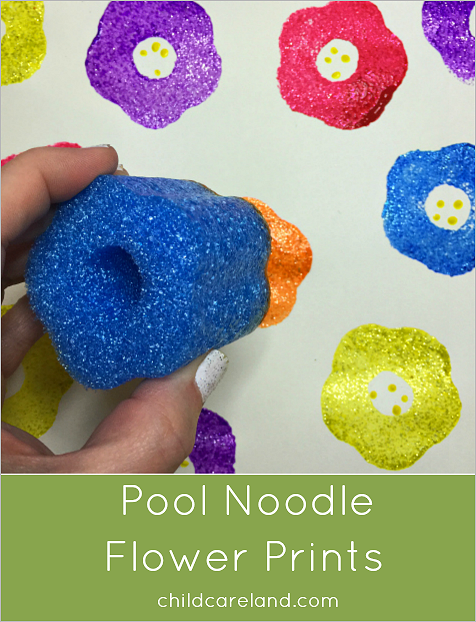Pool Noodle Flower Prints Art Project For Preschool and Kindergarten