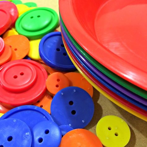 Button color sorting for preschool and kindergarten