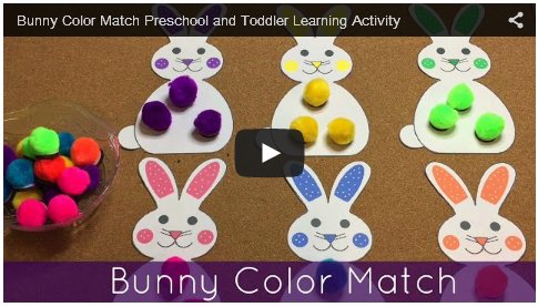Bunny Color Match Toddler and Preschool Learning Activity