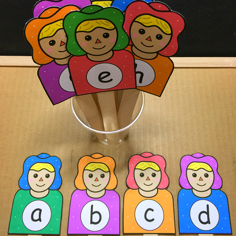 scarecrow alphabet sequence sticks for preschool and kindergarten