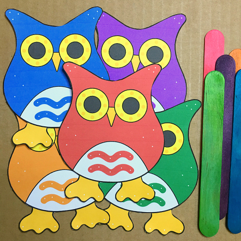five little owls countdown rhyme for circle time