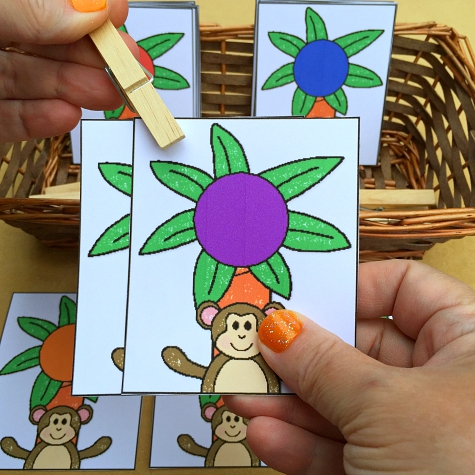 chicka chicka boom boom color match and clip for preschool and kindergarten