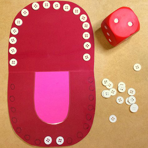 Button Tooth Roll and Cover Math Center For Preschool and Kindergarten