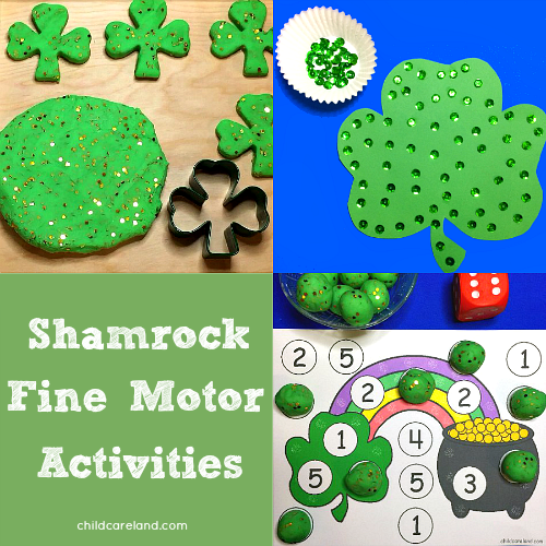 shamrock fine motor activities for preschool and kindergarten