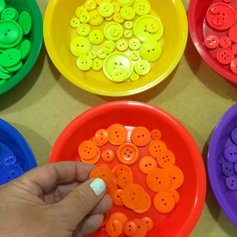 Button color sorting for preschool and kindergarten
