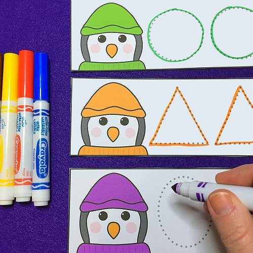 penguin shape tracers for preschool and kindergarten