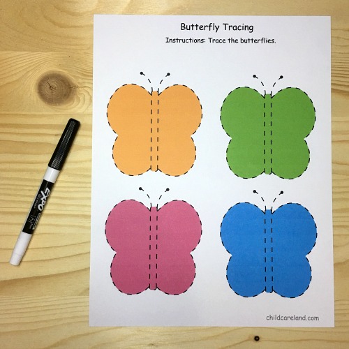 butterfly fine motor sheets for preschool and kindergarten