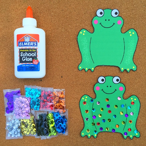 Sequin Frog Craft For Preschool and Kindergarten