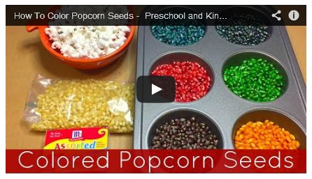 Colored Popcorn Seeds For Preschool and Kindergarten