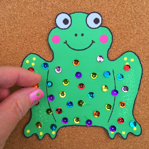 Sequin Frog Craft For Preschool and Kindergarten