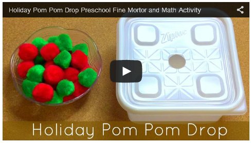 Holiday Pom Pom Drop For Preschool and Kindergarten