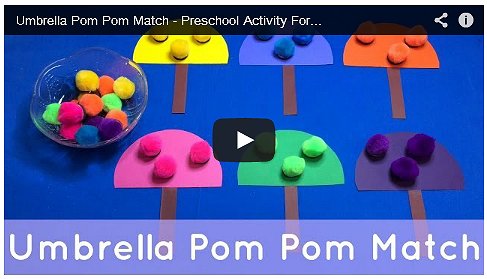 Umbrella Pom Pom Preschool Activity