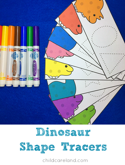 dinosaur shape tracers for preschool and kindergarten