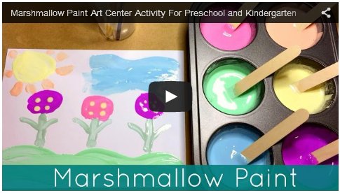 Marshmallow Paint Art Center Activity For Preschool and Kindergarten