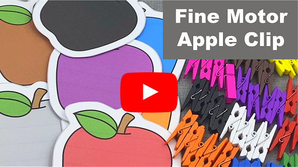 fine motor apple color clip for preschool and kindergarten