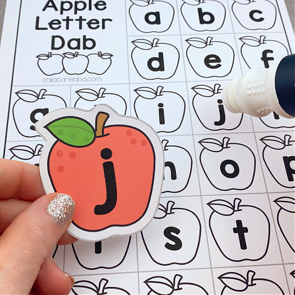 apple letter dab for preschool and kindergarten