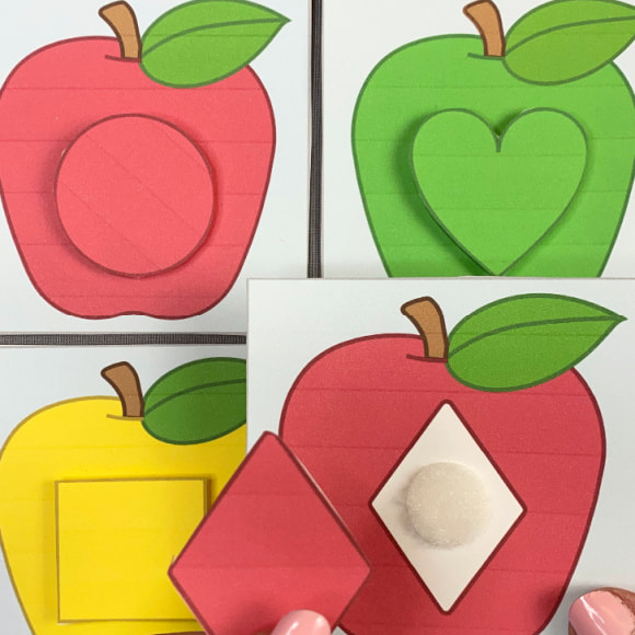 apple shape match clip activity for preschool and kindergarten