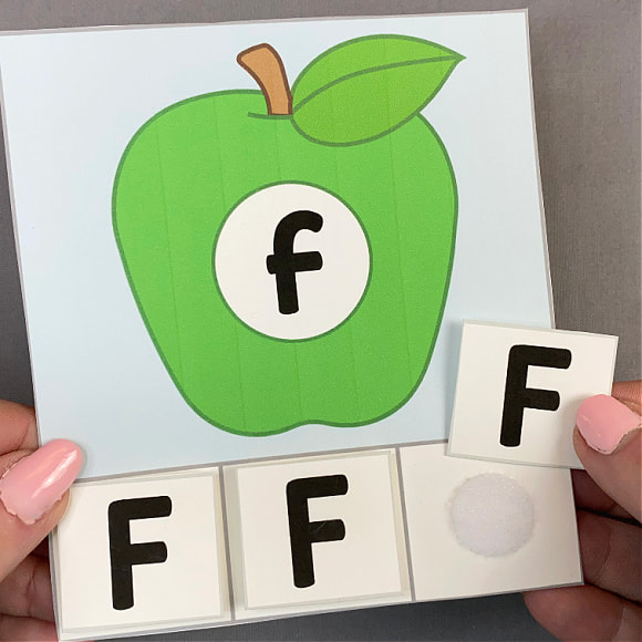 apple letter sorting activity for preschool and kindergarten