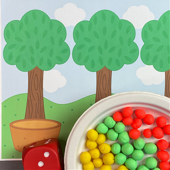 apple tree playdough mat for fine motor development and early math skills. perfect for preschool and kindergarten.