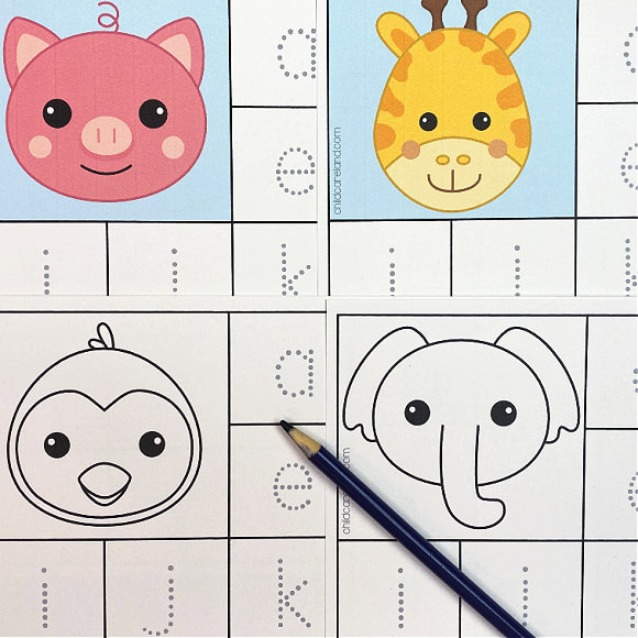 baby animal letter tracing for early childhood number recognition and fine motor development